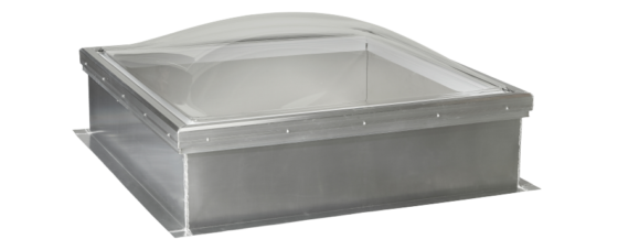 Aluminum Curb with Frost Free Skylight with Clear Acrylic Domes