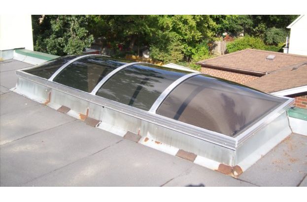 Barrel Vault Continuous Skylight with Bronze Acrylic Domes