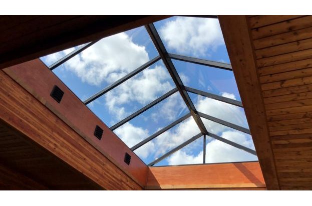 Pyramid Continuous Architectural Structural Glass Skylight with Gable End
