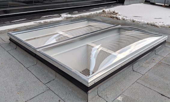 Clear Acrylic Butted Domes on Flat Roof