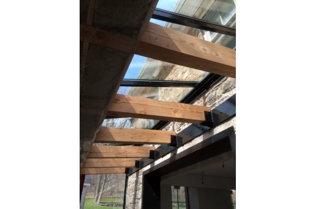 Interior view of a lean to skylight