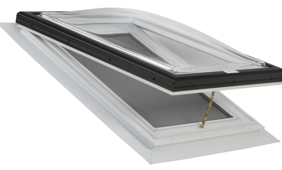 Operable Clear Acrylic Dome Venting Skylight with PVC Self Flashing Flange